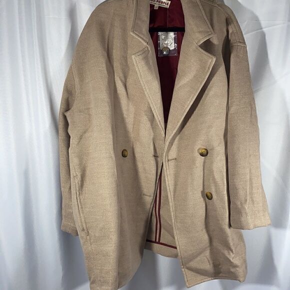 FREE PEOPLE HANNAH SLOUCHY BLAZER IN SAND NWT - Picture 3 of 10